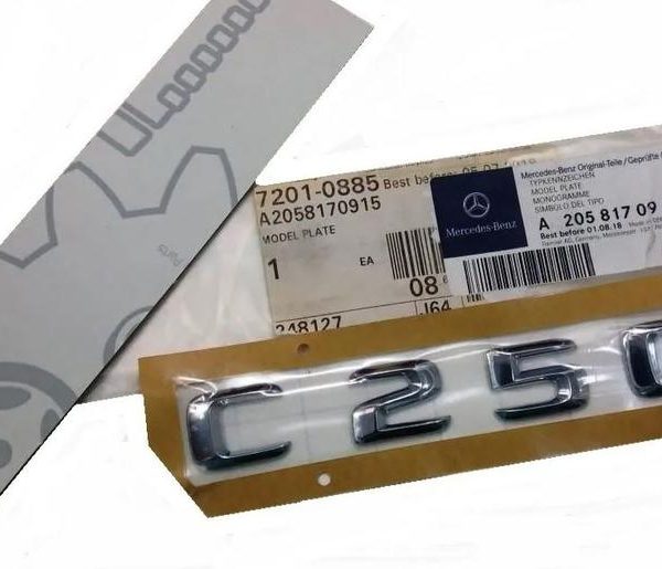Original Mercedes Benz W205 C250 Model Plate Emblem Badge Bagasi