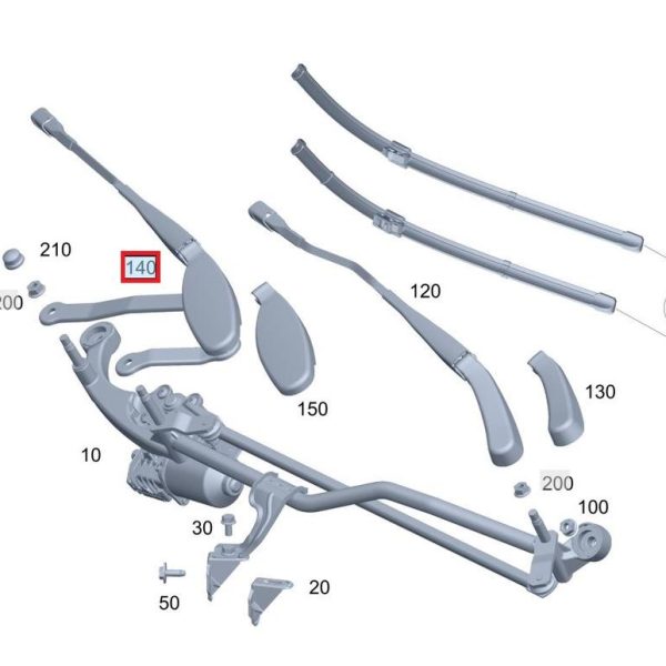 Original Mercedes W213 E Class Lengan Wiper Arm Sisi Penumpang KIRI