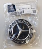 Original Mercedes Benz Classic Star Hub Caps Dop Roda - Black - Image 4