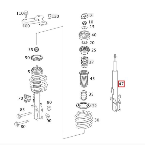 Original Mercedes W639 V Vito Viano Shock Breaker Depan A6393207213