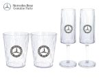 Original Mercedes Classic Champagne Glass Superglas Set Gelas Champagne Wine by Koziol