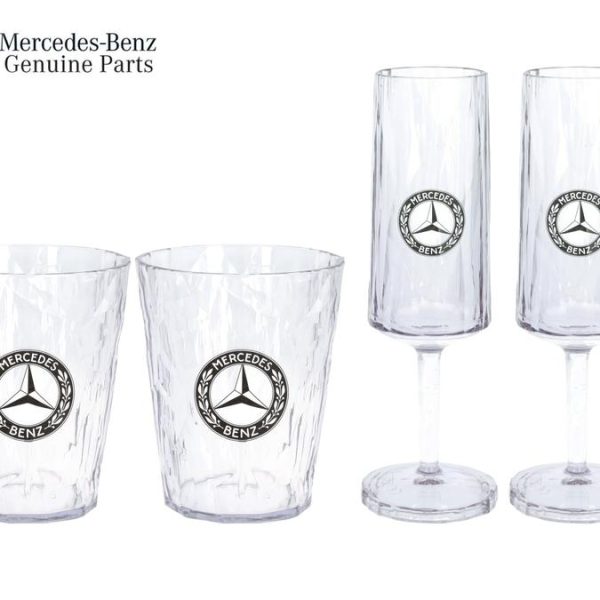 Original Mercedes Classic Champagne Glass Superglas Set Gelas Champagne Wine by Koziol