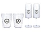 Original Mercedes Classic Champagne Glass Superglas Set Gelas Champagne Wine by Koziol - Gambar 5