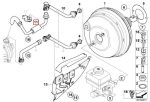BMW E70 X5 4.8i Brake Booster Hose Selang Vacuum Rem 11667629612 - Image 5