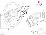 Original BMW E46 Airbag Modul Cover Klakson + Tombol Stir Cruise Control + Kabel Wiring Harness 32306880601 - Image 6