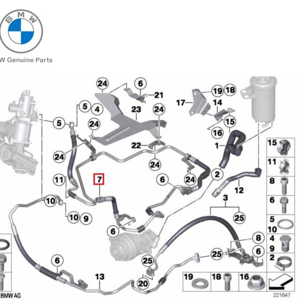 Original BMW E70 X5 LCI E71 X6 35iX Pipa Selang Return Pipe Power Steering 32416785483