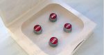 Original MINI Word Logo Red Valve Stem Cap Tutup Pentil Mobil 4pcs - Gambar 3