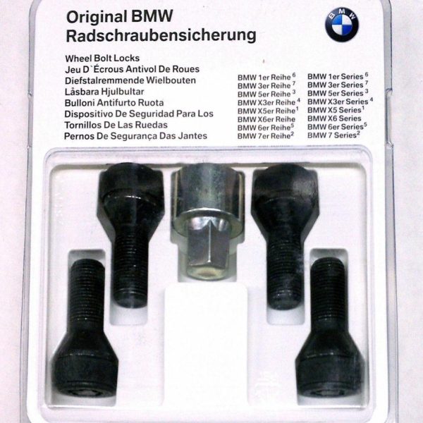 Original BMW Wheel Bolt Lock Set Baut Roda + Kunci Adapter M14x1.25