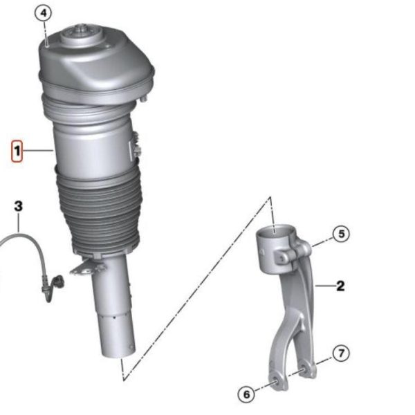 Original BMW G05 X5 VDM Low Air Sus Shock DEPAN KIRI 37106869029