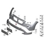 Original BMW E84 X1 Trim Panel Plastik Hitam Bemper Depan 51112990186 - Image 3