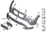 BMW E84 X1 Facelift Trim Panel Plastik Hitam Bemper Depan 51117345032