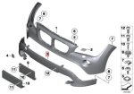BMW E84 X1 LCI Trim Panel Lis Hitam Bemper Depan PDC 51117409128 - Gambar 4