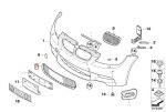 BMW E90 E92 M3 Grill Panggangan Sate Bemper Depan Tengah 51117900764 - Gambar 5