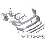 Ori BMW F48 X1 Panel Trim Plastik Hitam Belakang Bemper 51127403397 - Image 3