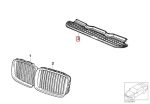 Original BMW E36 Grill Tengah Bawah Kap Mesin / Kaca Depan - Gambar 6