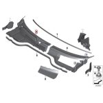Ori MINI R55 R56 R57 Cover Bawah Wiper Deck Cowl KANAN 51132751211