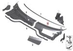 Original MINI R55 R56 R57 Cover Bawah Wiper Deck Cowl Kiri 51132751212