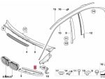 Original BMW E46 LCI Facelift Karet Seal Cover Trim Lis Bawah Lampu Depan 51137043411