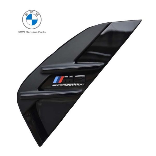 Original BMW G80 G81 M3 Competition Air Breather Trim Cover Fender Emblem Gloss Black DEPAN KIRI 51138076995