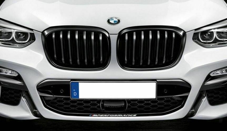 51138469959+51138469960_A Original BMW G01 X3 G02 X4 M Sport Shadow Line Kidney Grill High Gloss Black Hitam - Gambar 1
