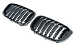 Original BMW G01 X3 G02 X4 M Sport Shadow Line Kidney Grill High Gloss Black Hitam - Gambar 3