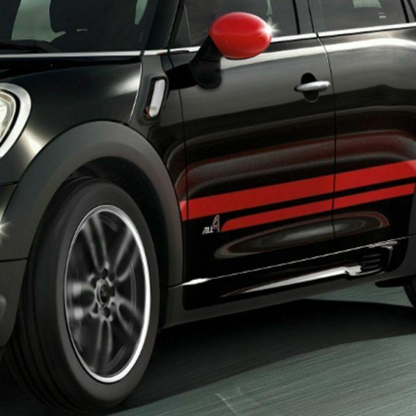 Original MINI Countryman R60 JCW Side Stripes Sticker Decals Chili Red