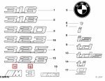 Original BMW E36 M3 Logo Emblem Badge Bagasi Belakang 51142250811 51142250539 - Image 3