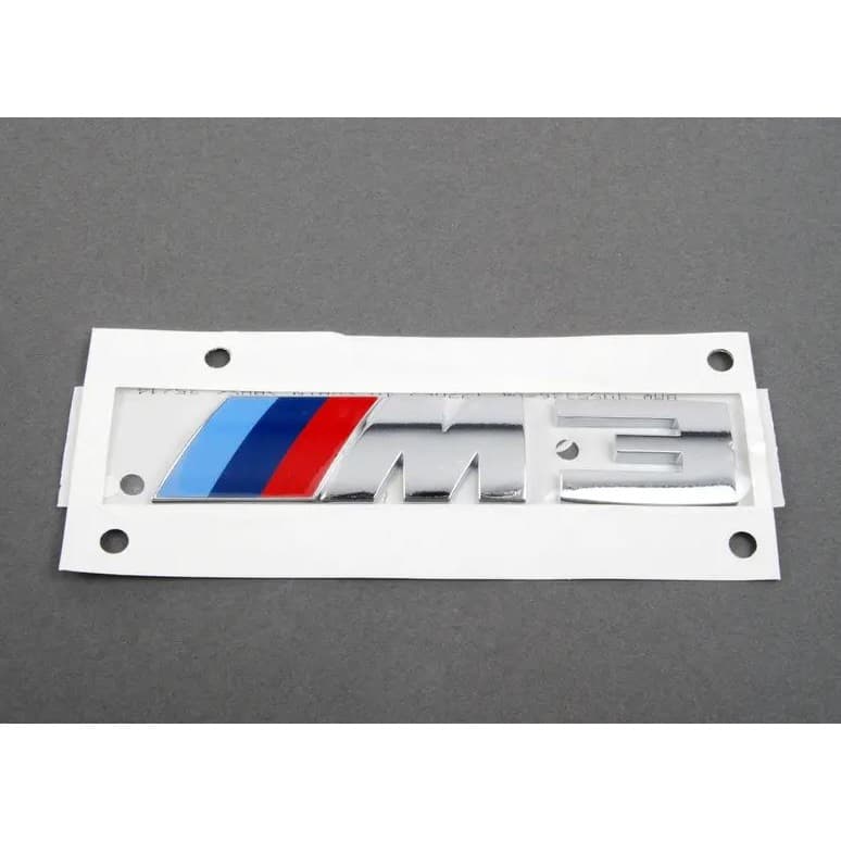 51148055336_A Original BMW F80 M3 Chrome Badge Emblem Bagasi belakang mobil - Gambar 1