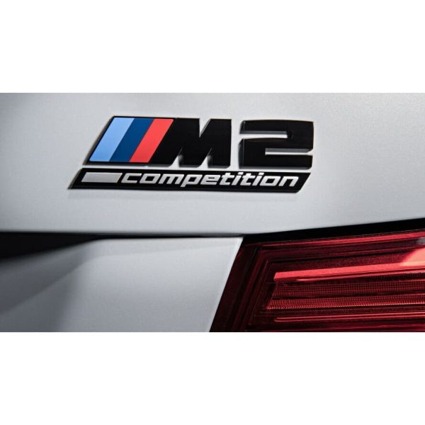 Original BMW M2 Competition Gloss Black Emblem Bagasi belakang mobil