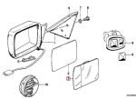 Original BMW E21 E30 Wide Angle Blue Tinted Mirror Glass Kaca Spion - Image 5