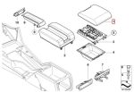 Ori BMW E39 Center Armrest Cover Konsol Tengah Black 51167140687 - Image 5