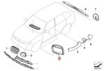 Ori BMW E53 X5 Trim Pinggiran Kaca Spion TITAN Supporting Ring KANAN - Image 5