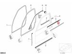 Original BMW E39 Sedan Lis Pelipit Karet Kaca Chrome Pintu Depan KANAN - Image 5