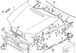 BMW E46 Bowden Cable Tali Kabel Sambungan Pembuka Kap Mesin - Gambar 6