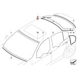 ORI BMW E90 Karet Kaca Jendela Belakang Atas Window Seal 51317061970 - Image 5