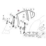 Original BMW E46 Channel Cover Karet Seal Jendela Pintu BELAKANG KIRI
