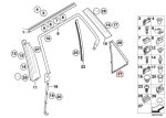 Ori BMW E53 X5 Seal Karet Segitiga Kaca Quarter Pintu Belakang KIRI - Gambar 4