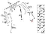 Original BMW E53 X5 Seal Karet Segitiga Kaca Quarter Pintu Belakang KANAN 51348402576 - Image 3