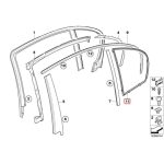 Original BMW E60 Rubber Seal Karet Lis Kaca 1/4 Samping Belakang KIRI - Image 4