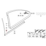 BMW E46 Coupe Trim Karet Kaca Belakang Samping KANAN BLACK 51368194742