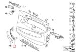 Original BMW E70 X5 E71 X6 Trim Handle Dalam Pintu KANAN - Hitam - Gambar 5