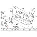 Original BMW E53 X5 Trim Door Handle Dalam Pintu KANAN DEPAN - BEIGE - Gambar 4