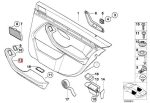 BMW E39 Door Trim Handle Dalam Pintu BELAKANG KIRI GREY 51428205995 - Gambar 4