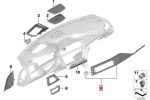 BMW F30 F32 Sport Line Koral Red Gloss Black Dashboard Interior Trim - Gambar 6