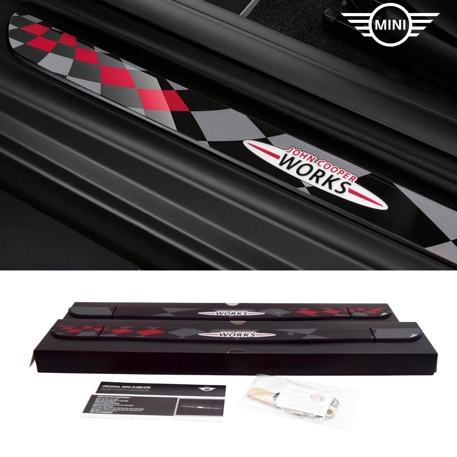 51472357729_A Original MINI F56 F57 LED Ilumminated JCW Door Sills Plate Pintu dengan Pencahayaan LED + Adhesive Pad 1 SET - Image 1