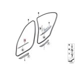 BMW F30 Door Sills Dalam Trim Lis Bawah Pintu DEPAN KIRI / KANAN BLACK - Gambar 5