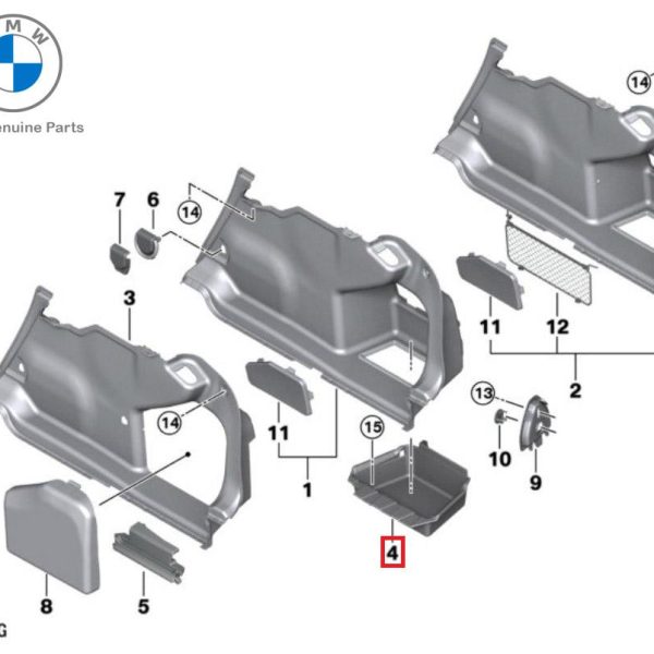 Original BMW G20 G22 G80 M3 G82 M4 Cover Tutup Storage Tray Partisi Bagasi KANAN 51477451292