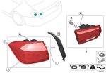 BMW F30 F80 M3 Cover Trim Drip Rail Lampu Belakang Kanan 51497453334
