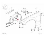 Original BMW E36 Coupe Convertible Inner Fender Liner Roda Depan KIRI 51711977047 - Image 4