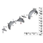 BMW F15 X5 Inner Fender Liner Belakang Roda Depan KIRI 51717291197 - Gambar 4